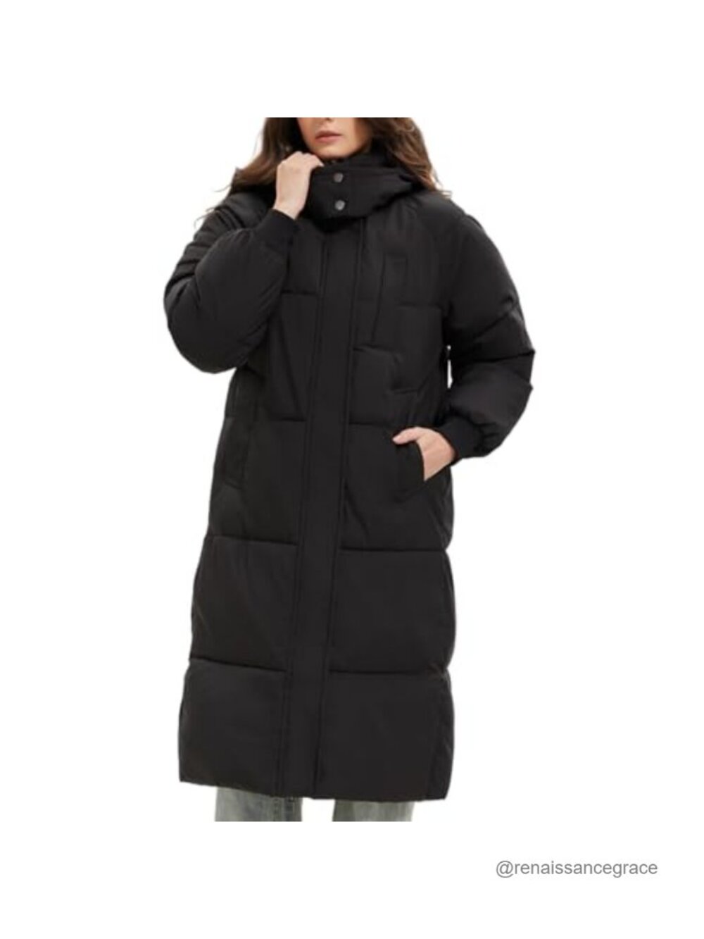 PUFFIT Women's Long Puffer Jacket Thickened Down Coat with Pockets